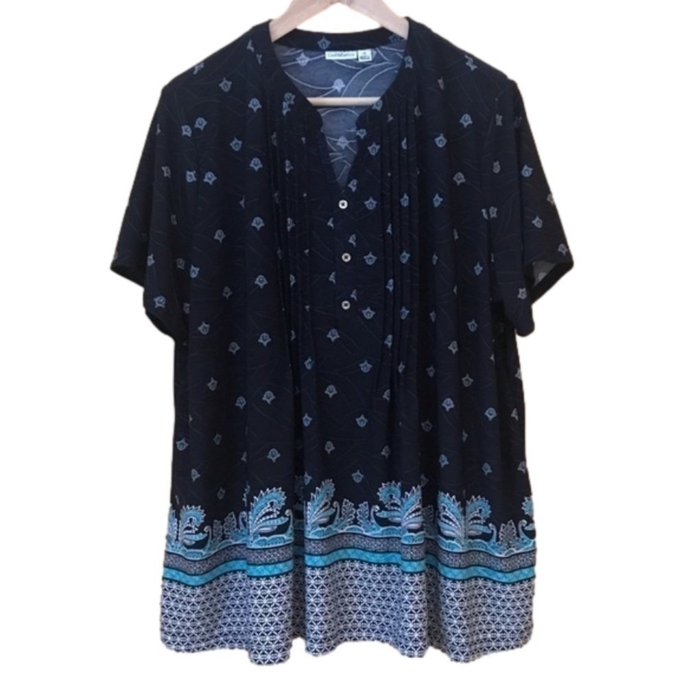 CROFT & Barrow pleated front placket top size 1X